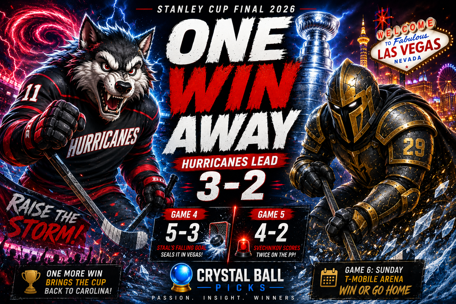 Carolina Hurricanes lead Vegas Golden Knights 3-2 after 2026 Stanley Cup Final Games 4 and 5
