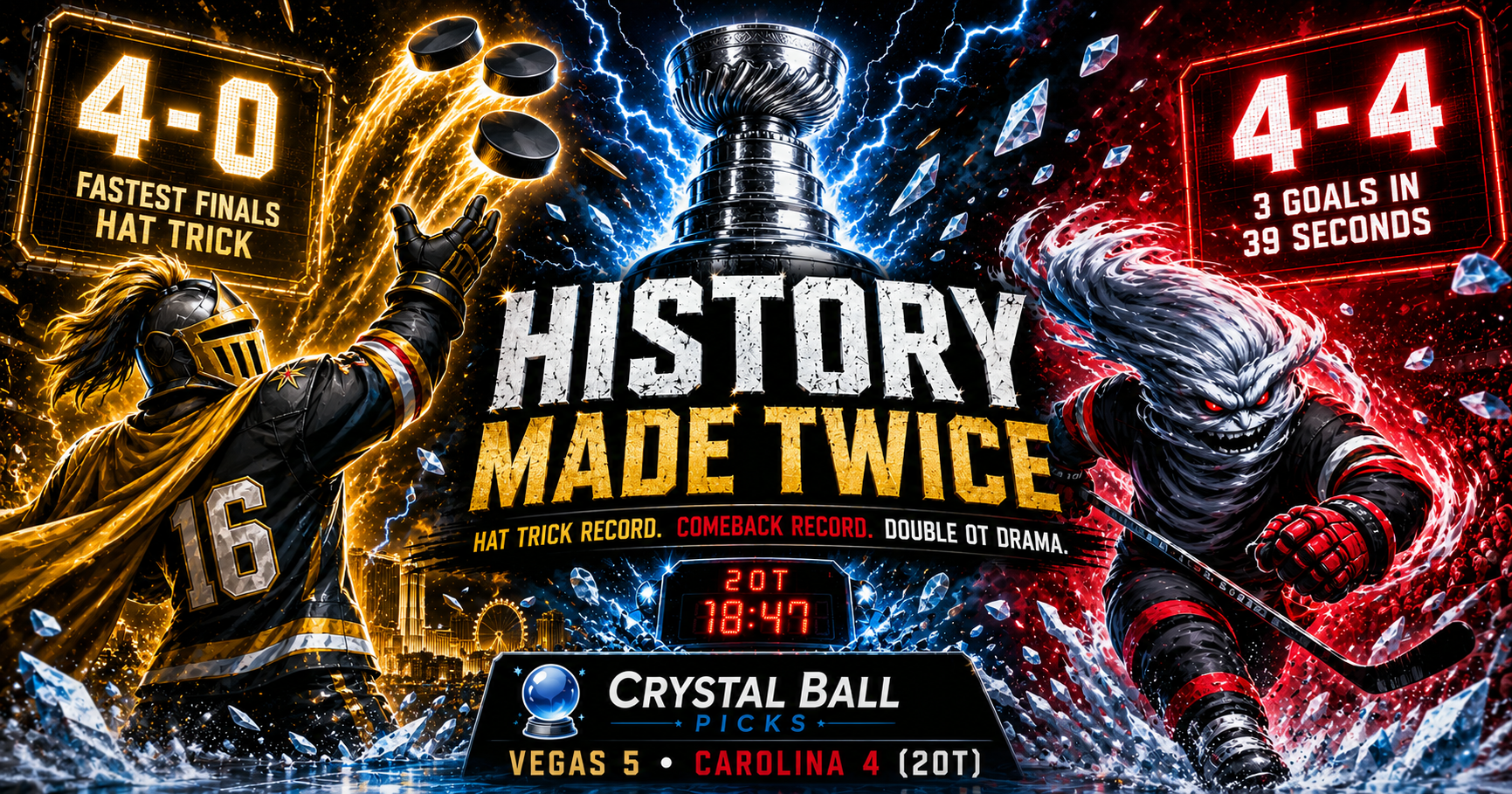 Mitch Marner hat trick and Vegas Golden Knights double overtime win over Carolina Hurricanes in 2026 Stanley Cup Final Game 3