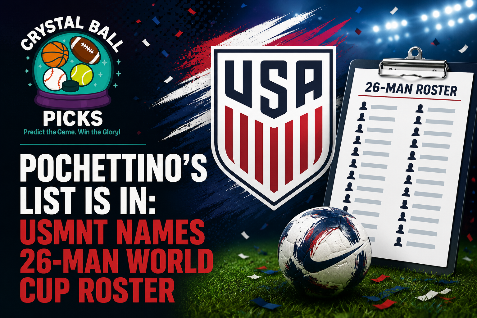 Mauricio Pochettino announces the USMNT 2026 World Cup roster with Gio Reyna and Alejandro Zendejas included