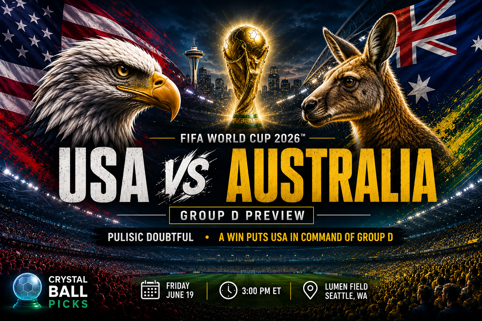 USMNT vs Australia 2026 FIFA World Cup Group D preview at Lumen Field Seattle